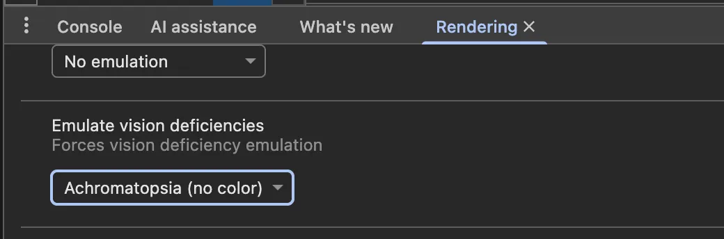 Chrome dev tools rendering